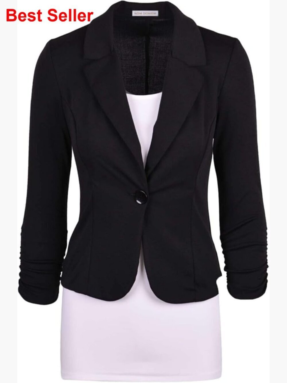Lightweight Knit Blazer with 3/4 Sleeves for Work Casual